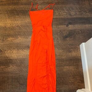 Orange Satin Dress Size S